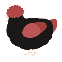 A sable and red chicken