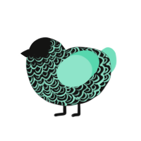 glow in the dark, a black and mint chicken with a double-lace pattern