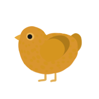 A orange and ochre chicken with a speckle pattern