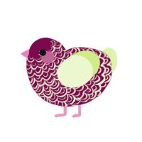 A wine and apple chicken with a double-lace pattern