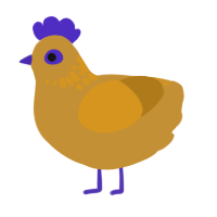 A gold and ochre chicken with a neck-speckle pattern
