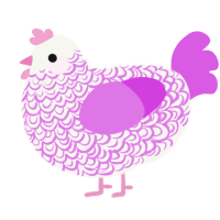 A white and orchid chicken with a double-lace pattern