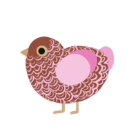 A russet and pink chicken with a double-lace pattern