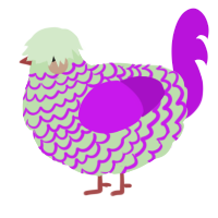 A gluppy and amethyst chicken with a lace pattern