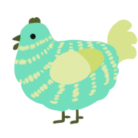 A mint and lemon chicken with a bar pattern