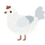 A white and mist chicken with a lace pattern