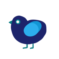 A navy and sky chicken