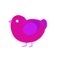 A fuchsia and amethyst chicken with a neck-band pattern