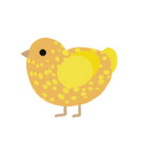 A honey and yellow chicken with a speckle pattern