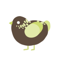 A bark and lemon chicken with a neck-speckle pattern