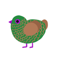 (unnamed), a viridian and brown chicken with a lace pattern