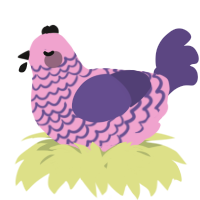 A pink and overcast chicken with a lace pattern