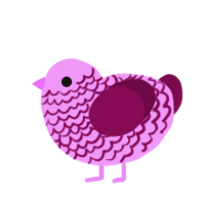 A lavender and wine chicken with a lace pattern