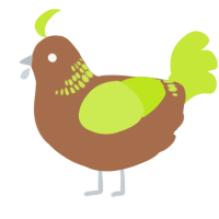 A brown and lime chicken with a neck-band pattern