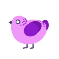 A lavender and violet chicken with a neck-band pattern
