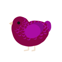 A maroon and plum chicken with a half-lace pattern