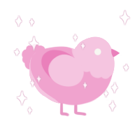 A pink chicken with a head pattern