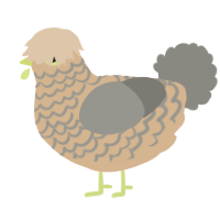 A beige and ash chicken with a lace pattern