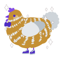 A gold and mist chicken with a bar pattern