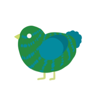 A viridian and sea chicken with a bar pattern