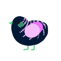 A tumblr and lavender chicken with a half-bar pattern