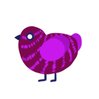 A wine and amethyst chicken with a bar pattern