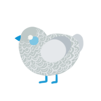 A silver and mist chicken with a double-lace pattern