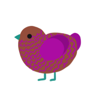 A russet and plum chicken with a lace pattern