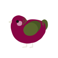 A maroon and olive chicken with a neck-band pattern