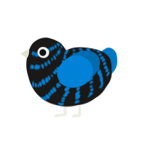 A sable and sapphire chicken with a bar pattern