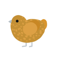 A gold and orange chicken with a speckle pattern