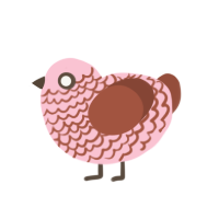 A rose and russet chicken with a lace pattern
