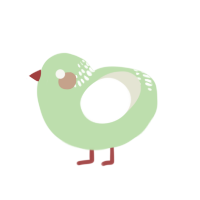 A gluppy and white chicken with a neck-band pattern