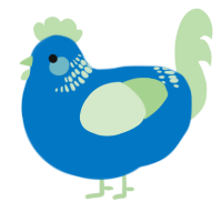 A sapphire and gluppy chicken with a neck-band pattern