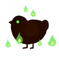 A black and sable chicken with a lace pattern