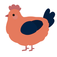A vermilion and tumblr chicken
