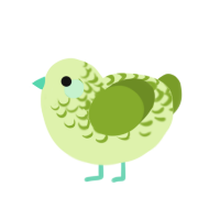 A apple and chartreuse chicken with a half-lace pattern