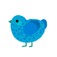 A cerulean and sapphire chicken with a speckle pattern