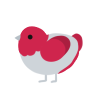 A mist and crimson chicken with a head pattern