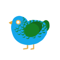 A sky and leaf chicken with a half-lace pattern
