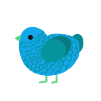 A sky and teal chicken with a lace pattern