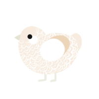 A cream chicken with a double-lace pattern