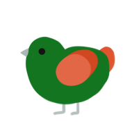 A leaf and vermilion chicken