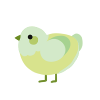 A lemon and gluppy chicken with a head pattern
