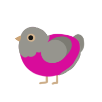 flight suited up, a fuchsia and ash chicken with a head pattern