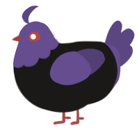 A sable and overcast chicken with a head pattern