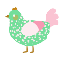 A spring and rose chicken with a speckle pattern