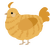 A honey and orange chicken with a bar pattern