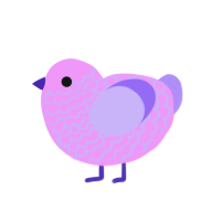 A lavender and lilac chicken with a lace pattern