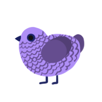 A lilac and overcast chicken with a lace pattern
